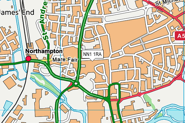 NN1 1RA map - OS VectorMap District (Ordnance Survey) NN1 1RA map - OS VectorMap District (Ordnance Survey)