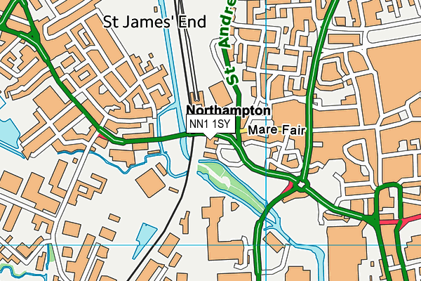 NN1 1SY map - OS VectorMap District (Ordnance Survey) NN1 1SY map - OS VectorMap District (Ordnance Survey)