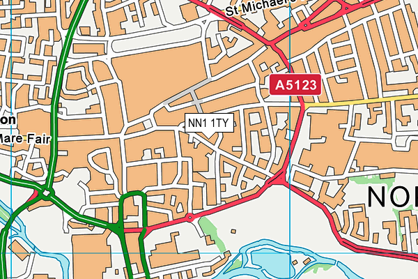 NN1 1TY map - OS VectorMap District (Ordnance Survey) NN1 1TY map - OS VectorMap District (Ordnance Survey)