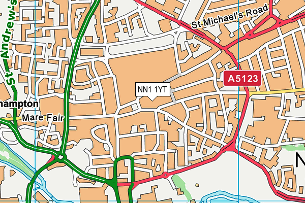 NN1 1YT map - OS VectorMap District (Ordnance Survey) NN1 1YT map - OS VectorMap District (Ordnance Survey)