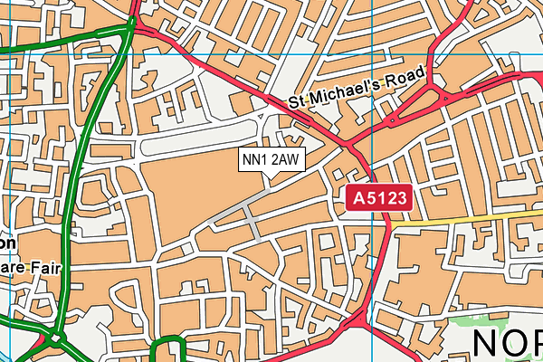 NN1 2AW map - OS VectorMap District (Ordnance Survey) NN1 2AW map - OS VectorMap District (Ordnance Survey)