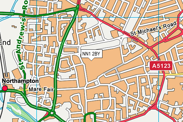 NN1 2BY map - OS VectorMap District (Ordnance Survey) NN1 2BY map - OS VectorMap District (Ordnance Survey)