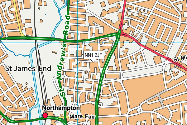 NN1 2JF map - OS VectorMap District (Ordnance Survey) NN1 2JF map - OS VectorMap District (Ordnance Survey)
