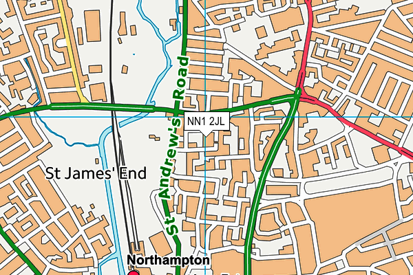 NN1 2JL map - OS VectorMap District (Ordnance Survey) NN1 2JL map - OS VectorMap District (Ordnance Survey)