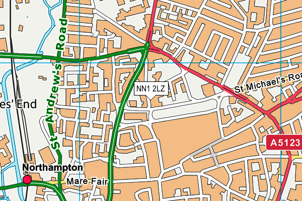 NN1 2LZ map - OS VectorMap District (Ordnance Survey) NN1 2LZ map - OS VectorMap District (Ordnance Survey)