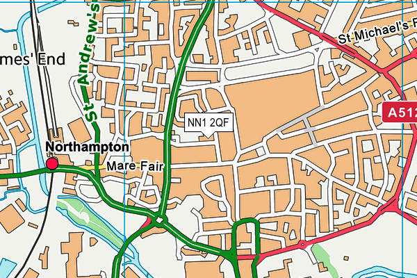 NN1 2QF map - OS VectorMap District (Ordnance Survey) NN1 2QF map - OS VectorMap District (Ordnance Survey)
