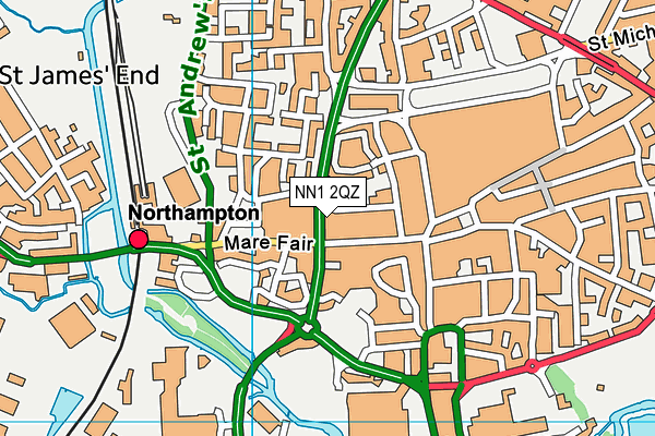 NN1 2QZ map - OS VectorMap District (Ordnance Survey) NN1 2QZ map - OS VectorMap District (Ordnance Survey)