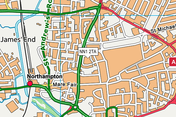 NN1 2TA map - OS VectorMap District (Ordnance Survey) NN1 2TA map - OS VectorMap District (Ordnance Survey)