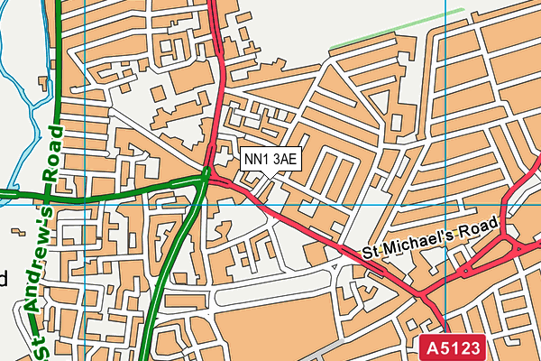 NN1 3AE map - OS VectorMap District (Ordnance Survey) NN1 3AE map - OS VectorMap District (Ordnance Survey)