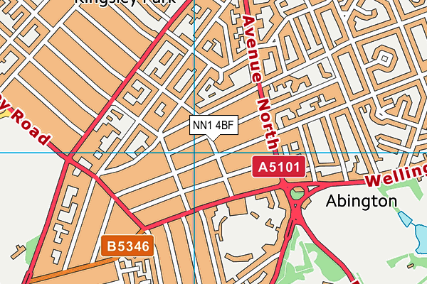 NN1 4BF map - OS VectorMap District (Ordnance Survey) NN1 4BF map - OS VectorMap District (Ordnance Survey)