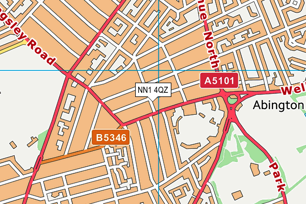 NN1 4QZ map - OS VectorMap District (Ordnance Survey) NN1 4QZ map - OS VectorMap District (Ordnance Survey)