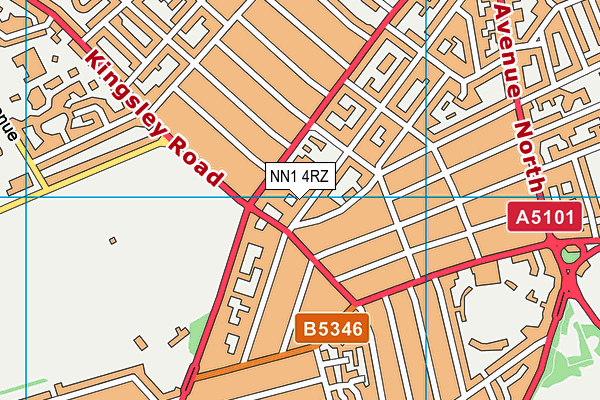 NN1 4RZ map - OS VectorMap District (Ordnance Survey) NN1 4RZ map - OS VectorMap District (Ordnance Survey)