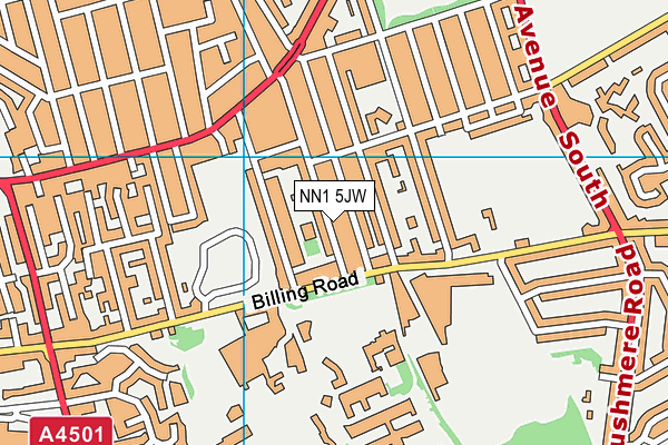 NN1 5JW map - OS VectorMap District (Ordnance Survey)
