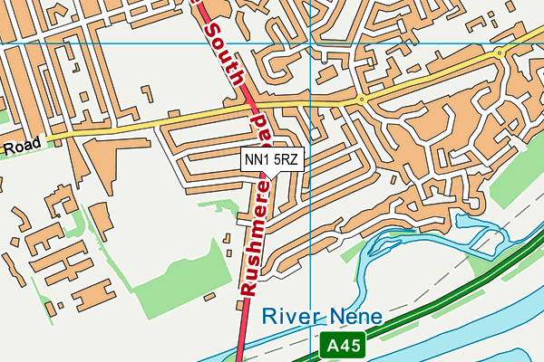 NN1 5RZ map - OS VectorMap District (Ordnance Survey) NN1 5RZ map - OS VectorMap District (Ordnance Survey)