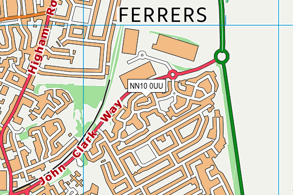 NN10 0UU map - OS VectorMap District (Ordnance Survey)