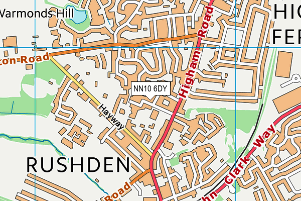 NN10 6DY map - OS VectorMap District (Ordnance Survey)