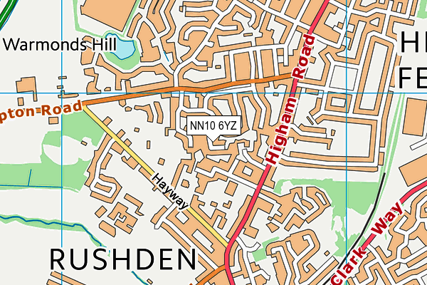 NN10 6YZ map - OS VectorMap District (Ordnance Survey) NN10 6YZ map - OS VectorMap District (Ordnance Survey)
