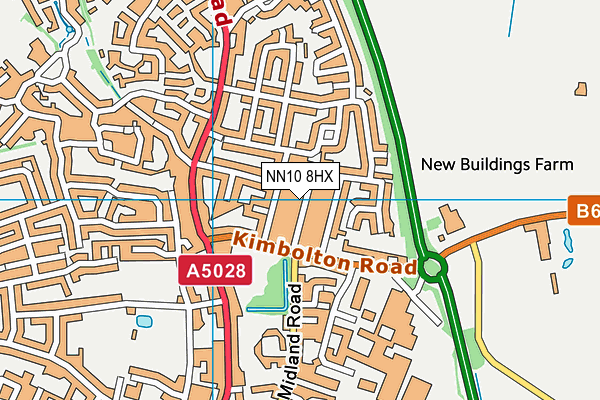 NN10 8HX map - OS VectorMap District (Ordnance Survey)