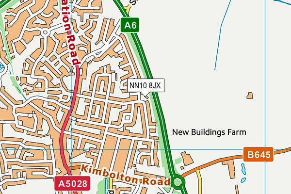 NN10 8JX map - OS VectorMap District (Ordnance Survey)