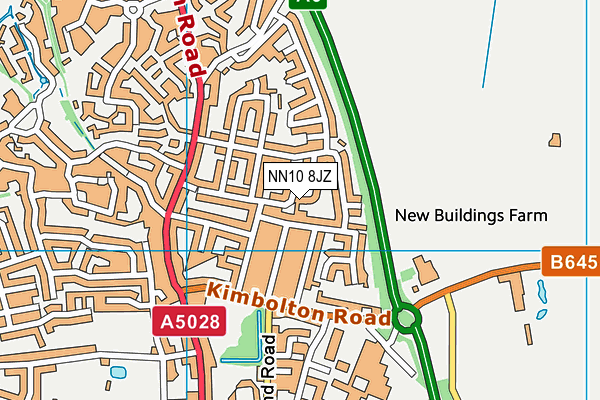 NN10 8JZ map - OS VectorMap District (Ordnance Survey)