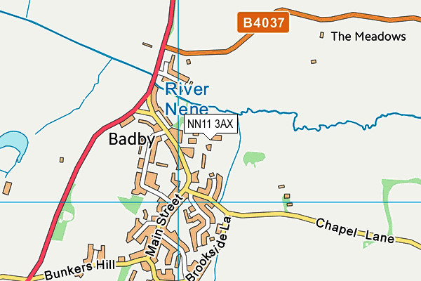 NN11 3AX map - OS VectorMap District (Ordnance Survey)