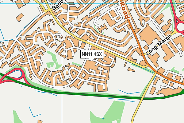 NN11 4SX map - OS VectorMap District (Ordnance Survey) NN11 4SX map - OS VectorMap District (Ordnance Survey)