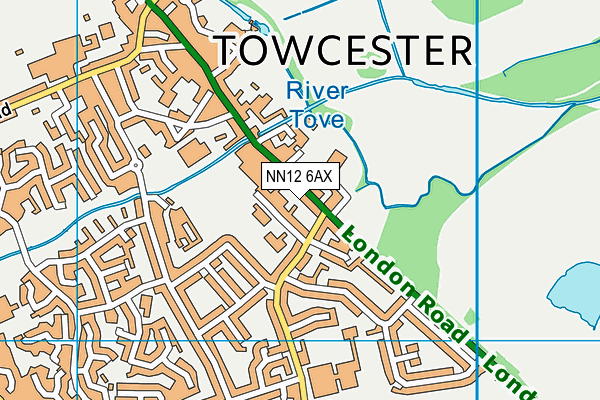 NN12 6AX map - OS VectorMap District (Ordnance Survey)
