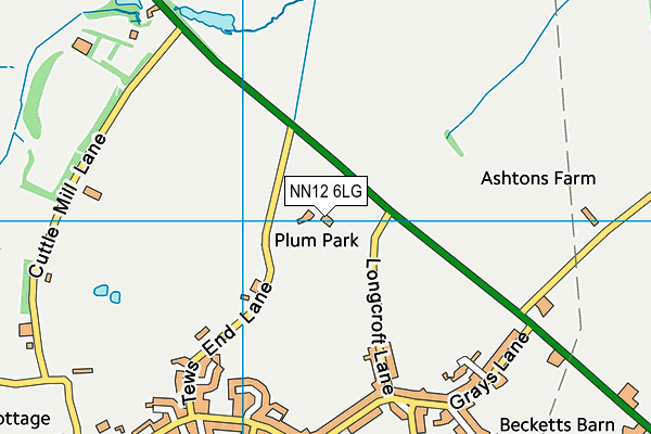 NN12 6LG map - OS VectorMap District (Ordnance Survey)