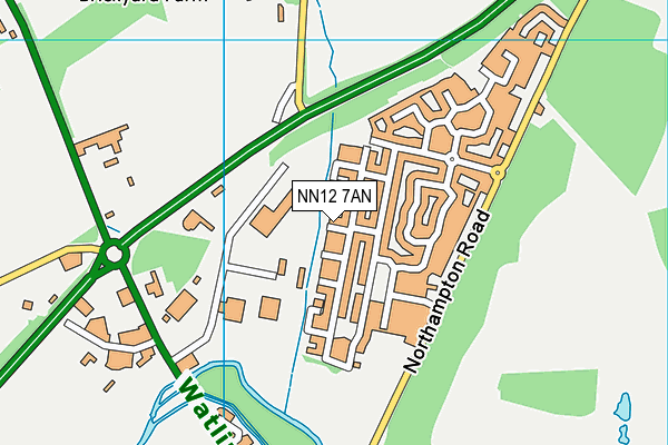 NN12 7AN map - OS VectorMap District (Ordnance Survey)