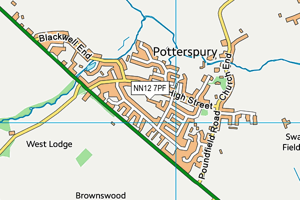 NN12 7PF map - OS VectorMap District (Ordnance Survey)