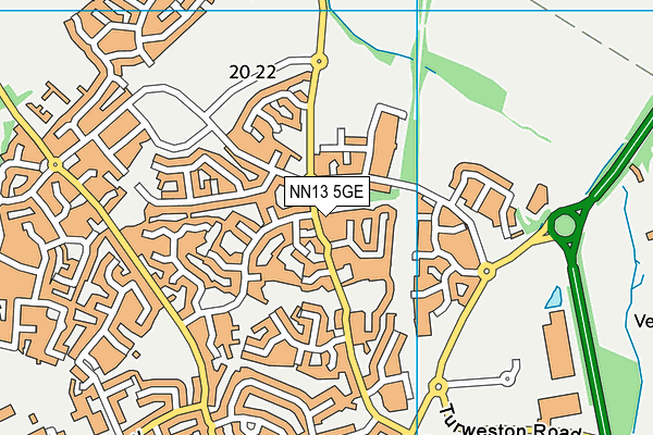 NN13 5GE map - OS VectorMap District (Ordnance Survey)