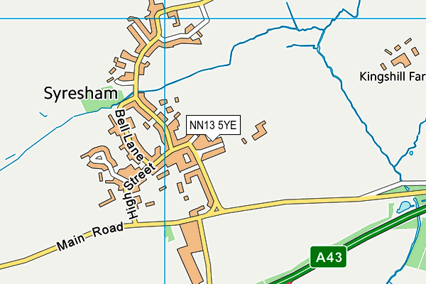 NN13 5YE map - OS VectorMap District (Ordnance Survey) NN13 5YE map - OS VectorMap District (Ordnance Survey)