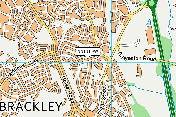 NN13 6BW map - OS VectorMap District (Ordnance Survey)