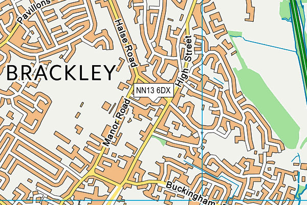 NN13 6DX map - OS VectorMap District (Ordnance Survey)