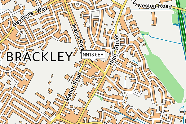 NN13 6EH map - OS VectorMap District (Ordnance Survey)