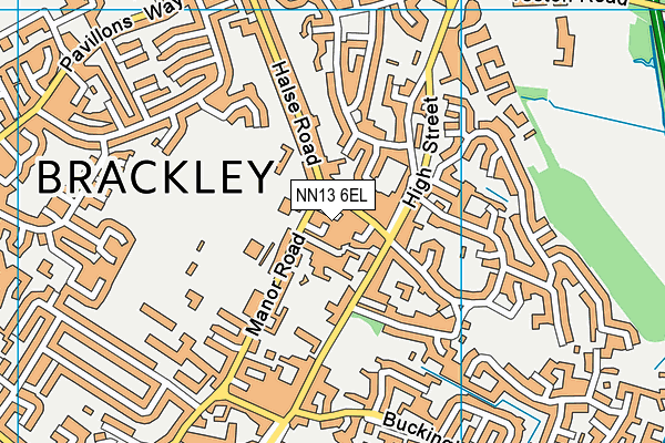 NN13 6EL map - OS VectorMap District (Ordnance Survey)