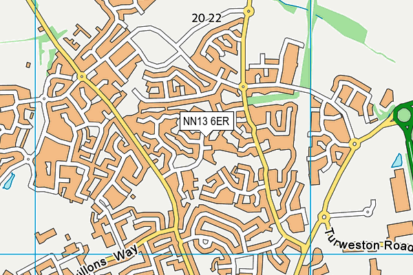 NN13 6ER map - OS VectorMap District (Ordnance Survey)