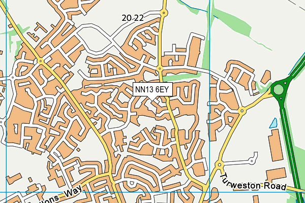 NN13 6EY map - OS VectorMap District (Ordnance Survey) NN13 6EY map - OS VectorMap District (Ordnance Survey)