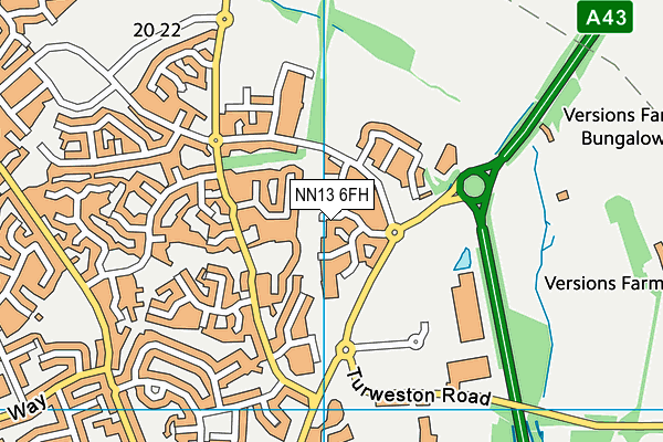 NN13 6FH map - OS VectorMap District (Ordnance Survey) NN13 6FH map - OS VectorMap District (Ordnance Survey)