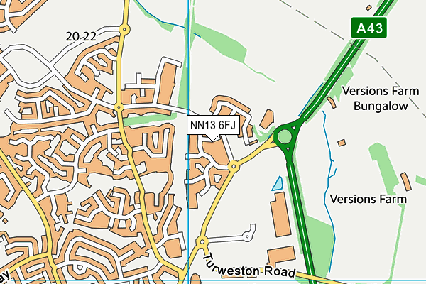 NN13 6FJ map - OS VectorMap District (Ordnance Survey) NN13 6FJ map - OS VectorMap District (Ordnance Survey)