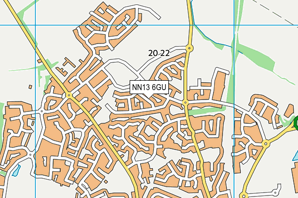 NN13 6GU map - OS VectorMap District (Ordnance Survey)