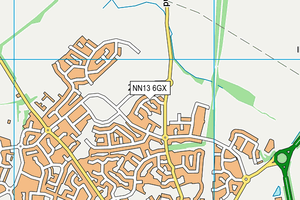 NN13 6GX map - OS VectorMap District (Ordnance Survey)