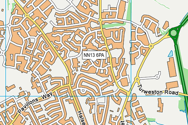NN13 6PA map - OS VectorMap District (Ordnance Survey)