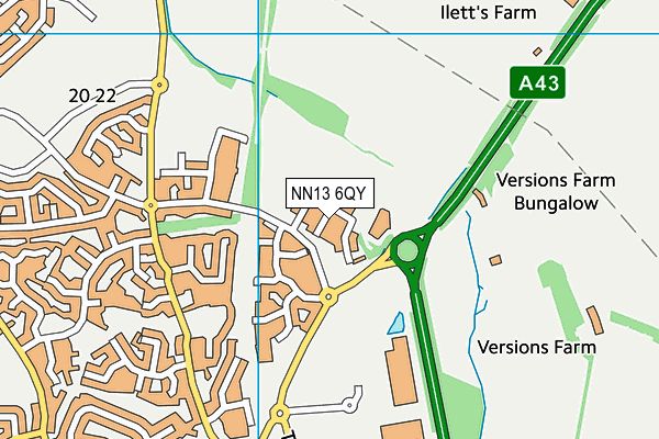 NN13 6QY map - OS VectorMap District (Ordnance Survey) NN13 6QY map - OS VectorMap District (Ordnance Survey)