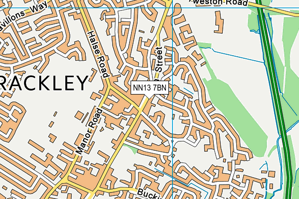 NN13 7BN map - OS VectorMap District (Ordnance Survey)