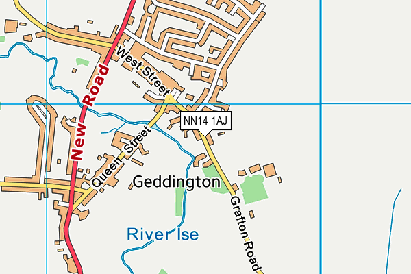 NN14 1AJ map - OS VectorMap District (Ordnance Survey)