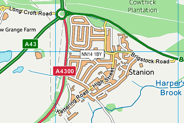 NN14 1BY map - OS VectorMap District (Ordnance Survey)