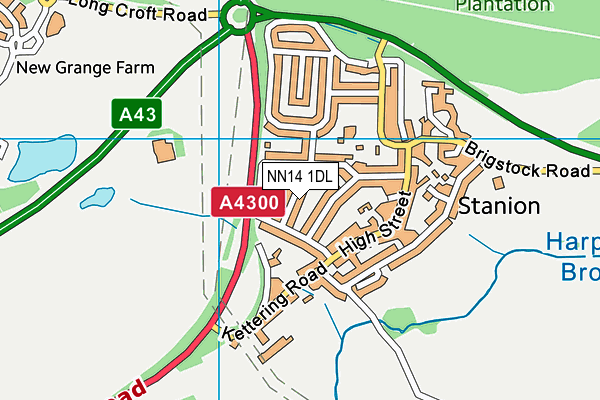 NN14 1DL map - OS VectorMap District (Ordnance Survey) NN14 1DL map - OS VectorMap District (Ordnance Survey)