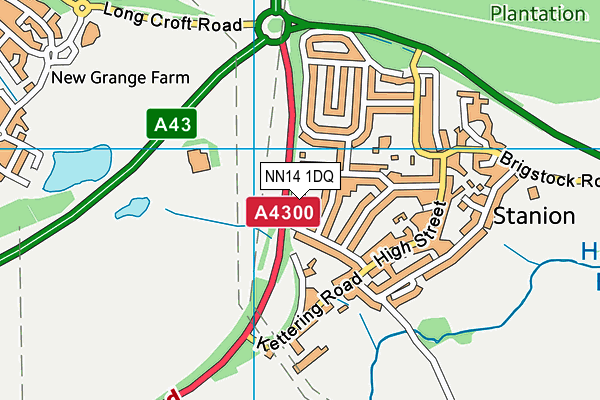 NN14 1DQ map - OS VectorMap District (Ordnance Survey)