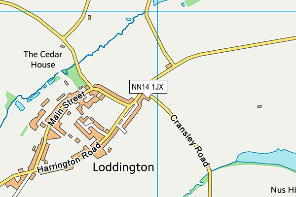 NN14 1JX map - OS VectorMap District (Ordnance Survey)
